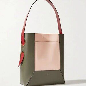 MARNI Nemo Leather Color-block Tote Shoulder Bag